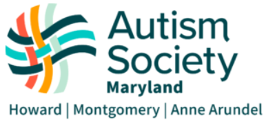 Logo of Autism Society MD decorative w words Howard, Montgomery, Anne Arundel