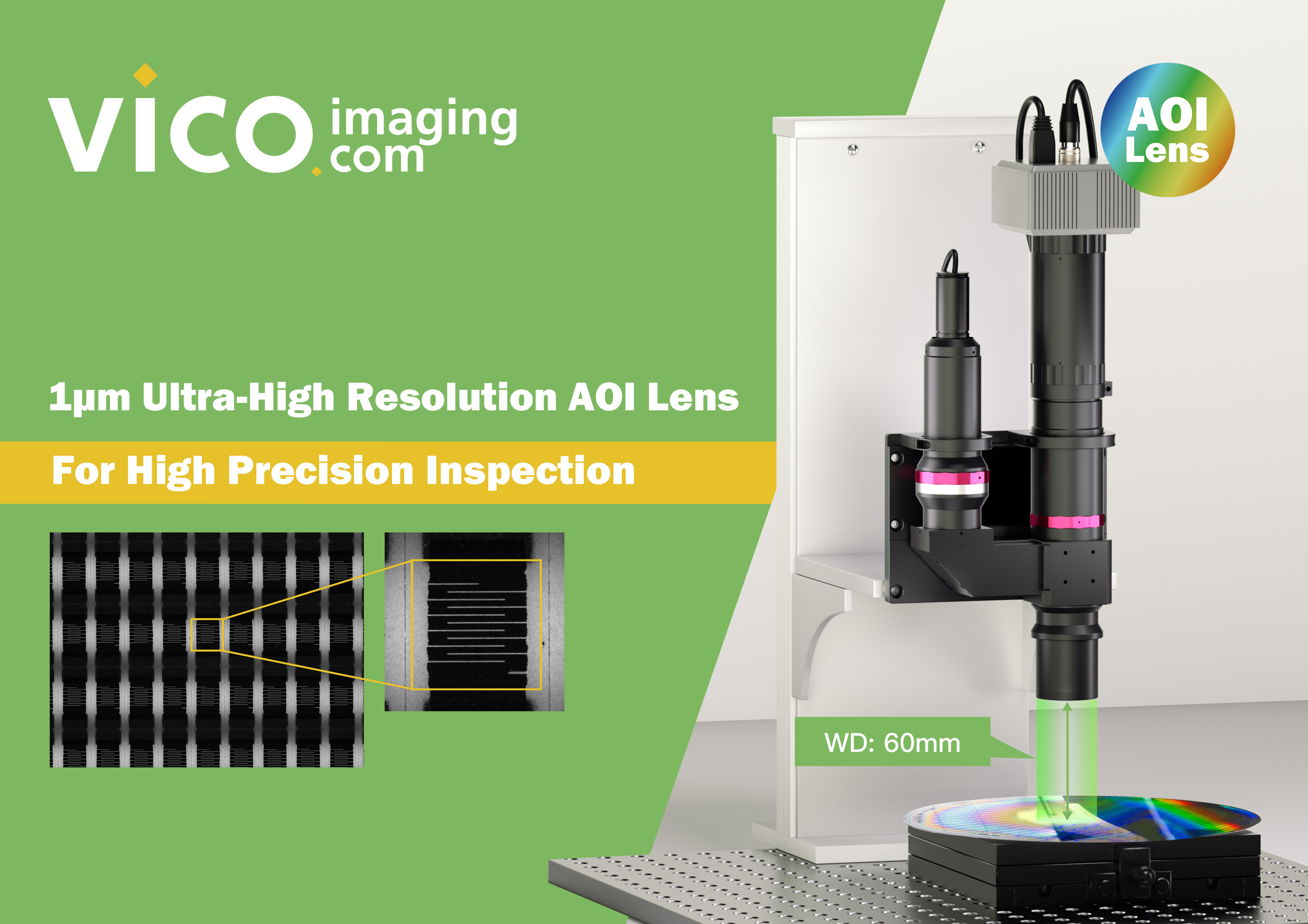 1μm Ultra-High Resolution AOI Lens For High Precision Inspection