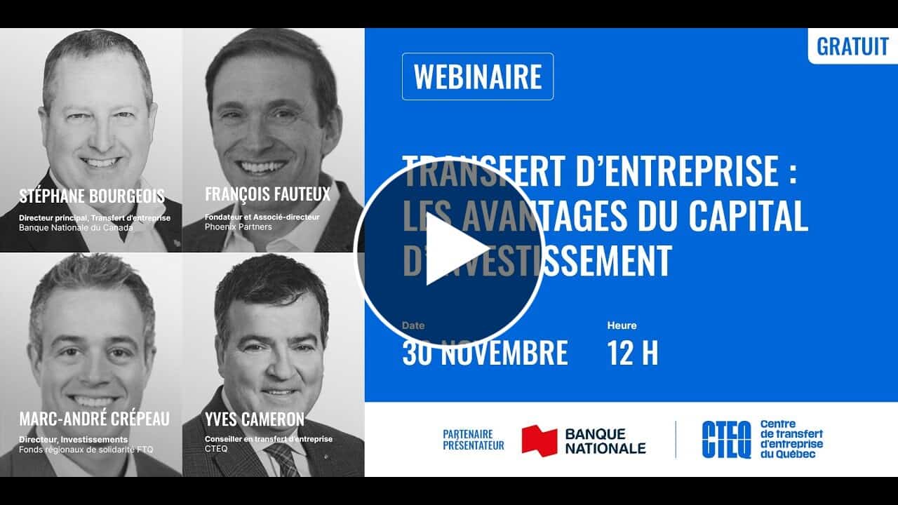 Webinaire - transfert d'entreprise