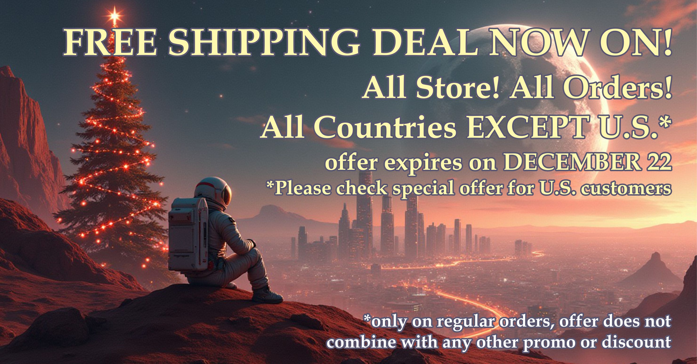 Free worldwide shipping offer