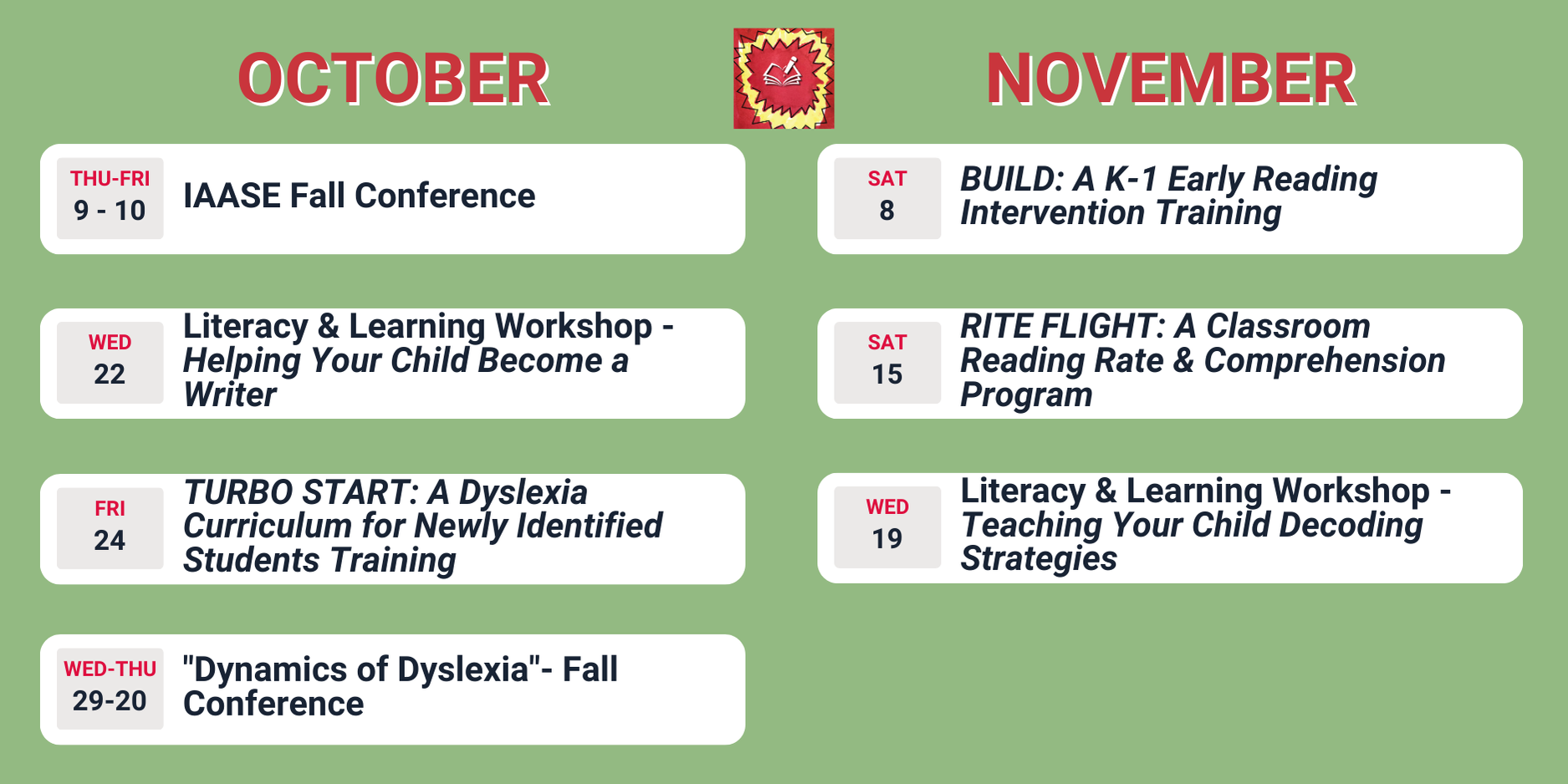 Calendar-Training-Events-The Written Word