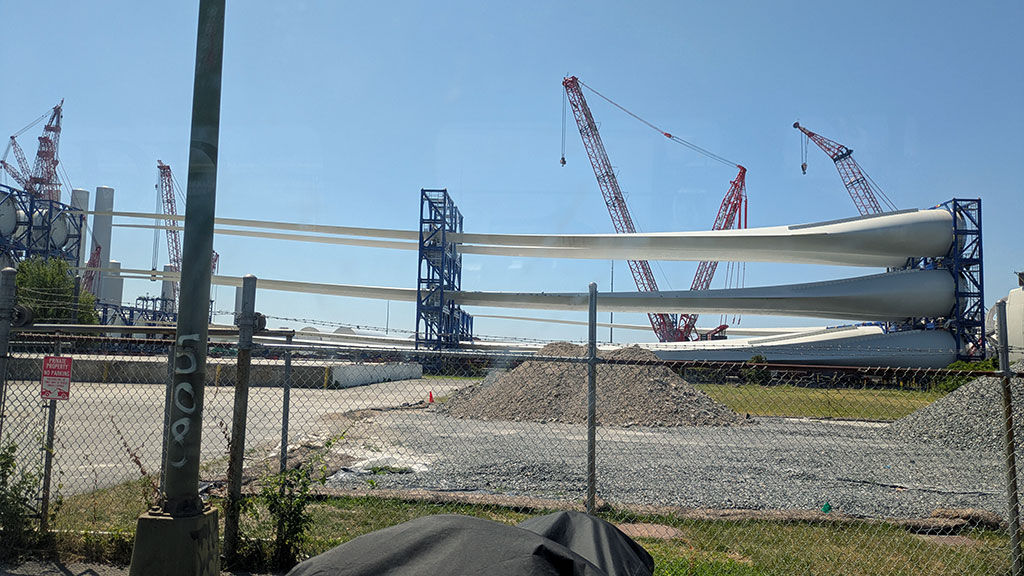 Photo of offshore wind turbine blades