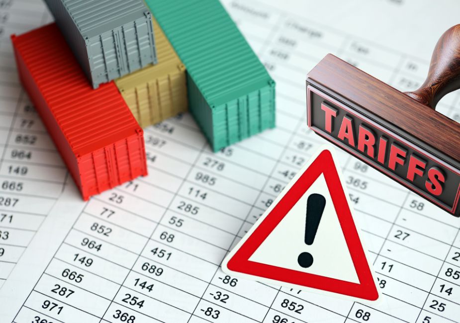 Containers at Port with Cranes in the back