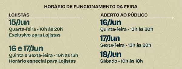 HOR&Aacute;RIO DE FUNCIONAMENTO DA FEIRA