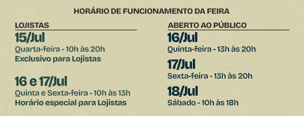 HOR&Aacute;RIO DE FUNCIONAMENTO DA FEIRA