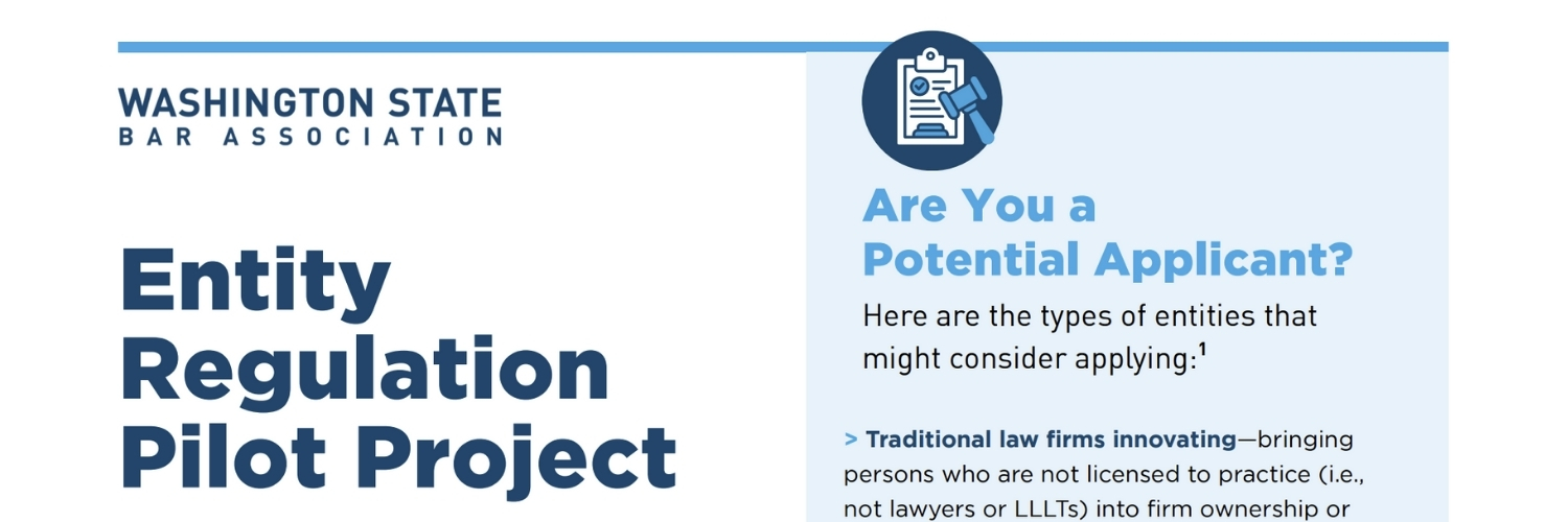 screenshot of entity regulation pilot project announcement