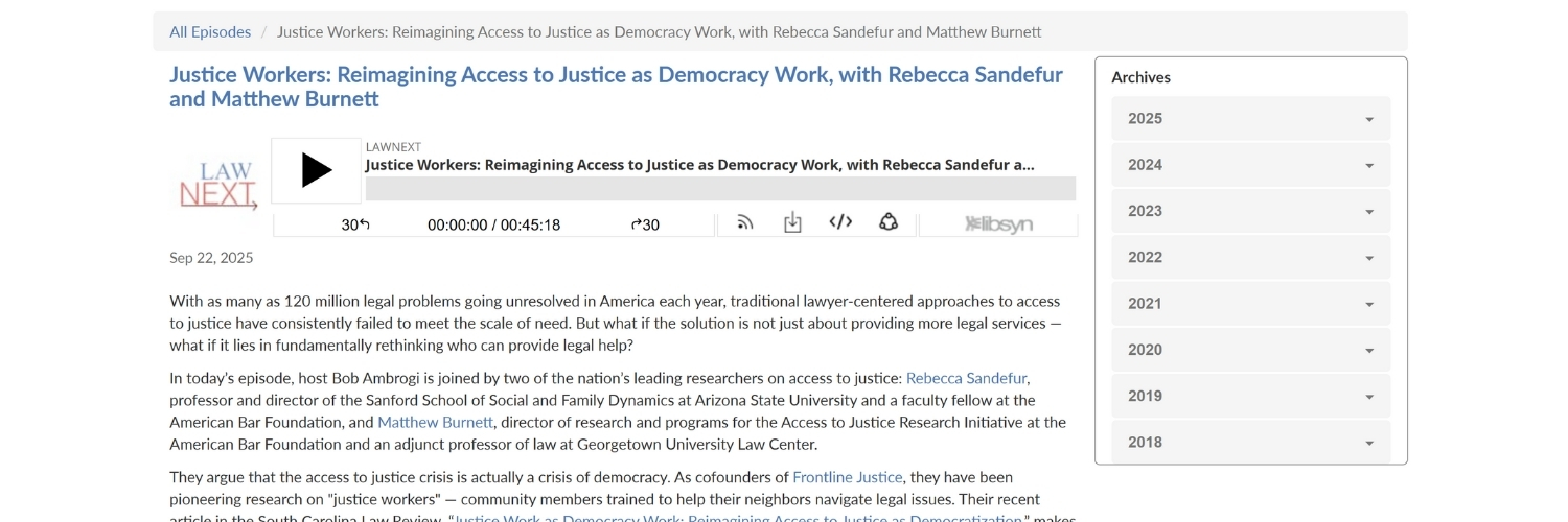 image showing podcast's media player and description