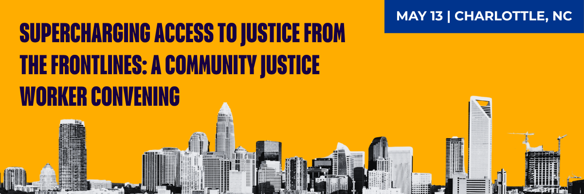 Promotion for the Frontline Justice Pre-Conference on May 13 in Charlotte, NC