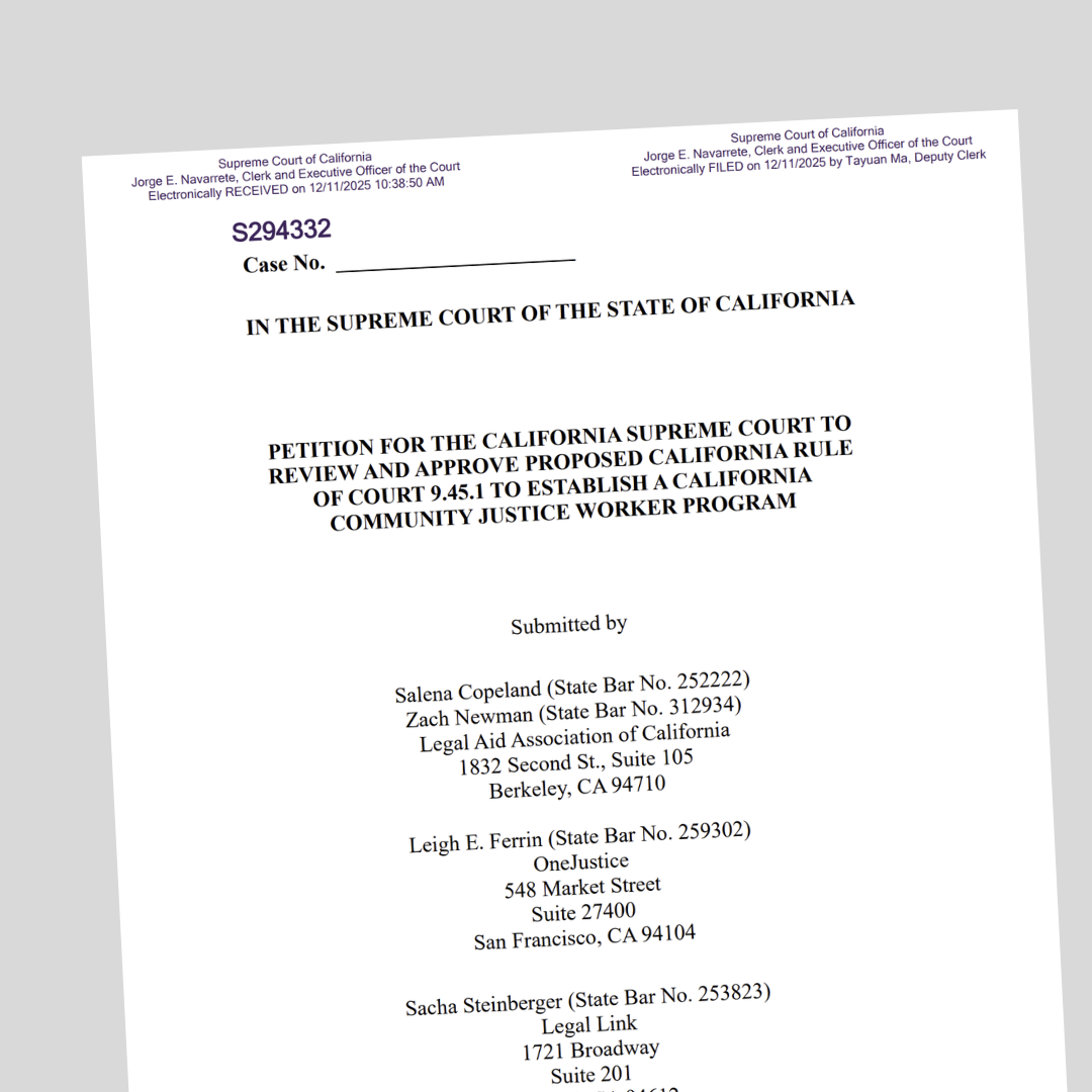 Front page of California proposal
