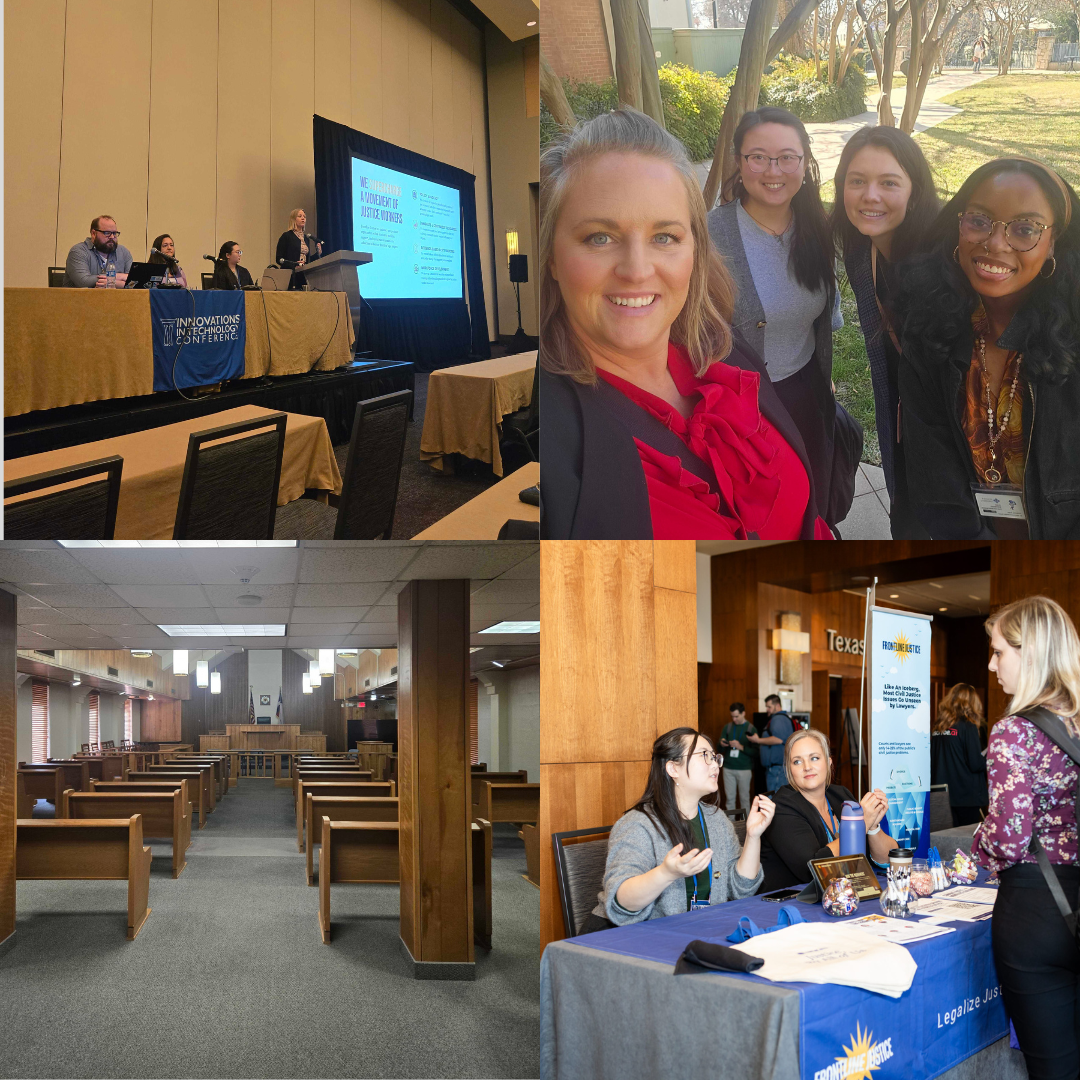 Photo collage of Frontline Justice team attending the Innovations in Technology Conference 2026