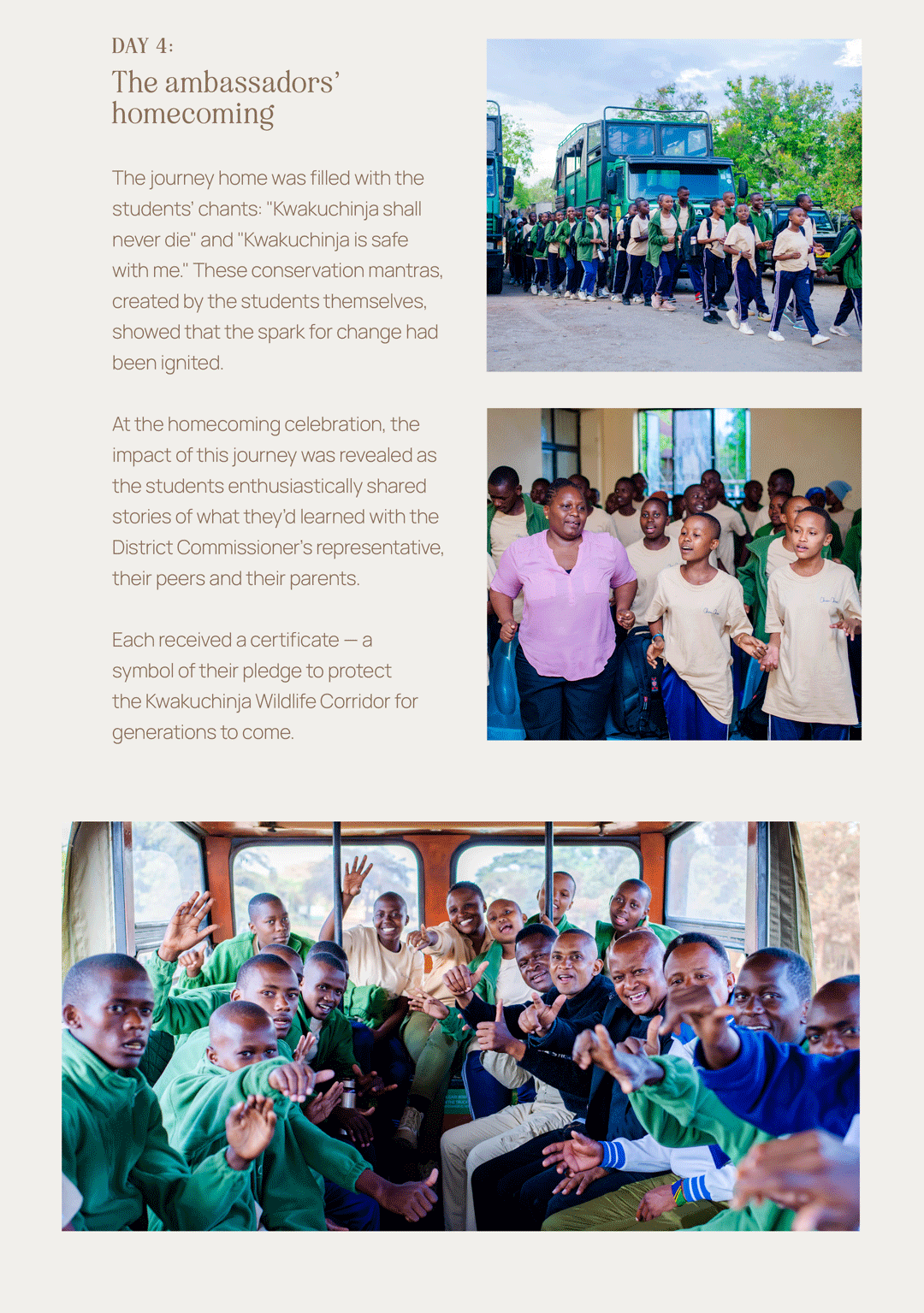 The ambassadors' homecoming