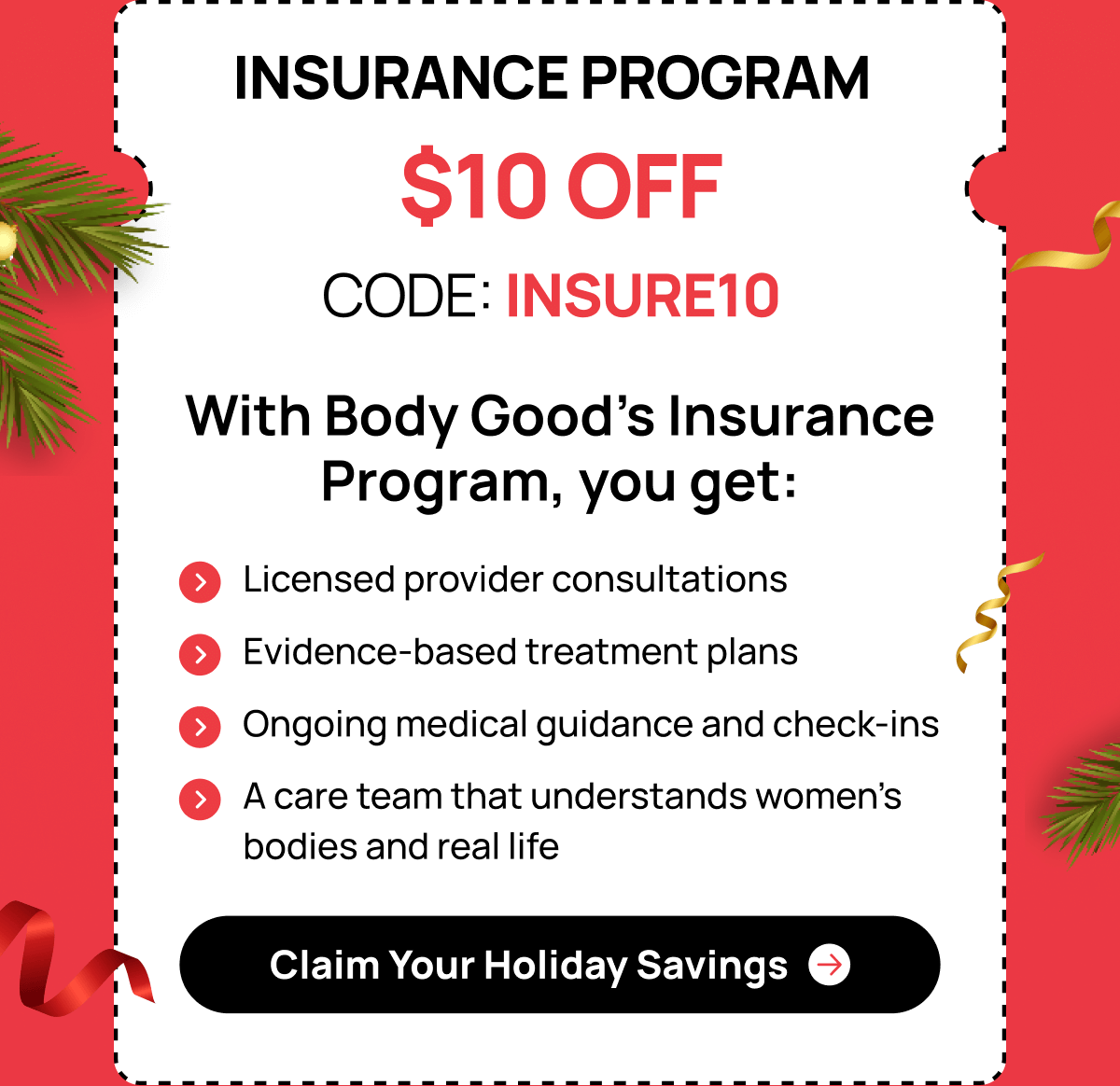 Insurance Program — $25 OFF  Code: INSURE25