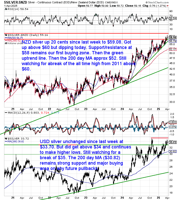 NZ Dollar Silver Chart NZ Dollar Silver Chart