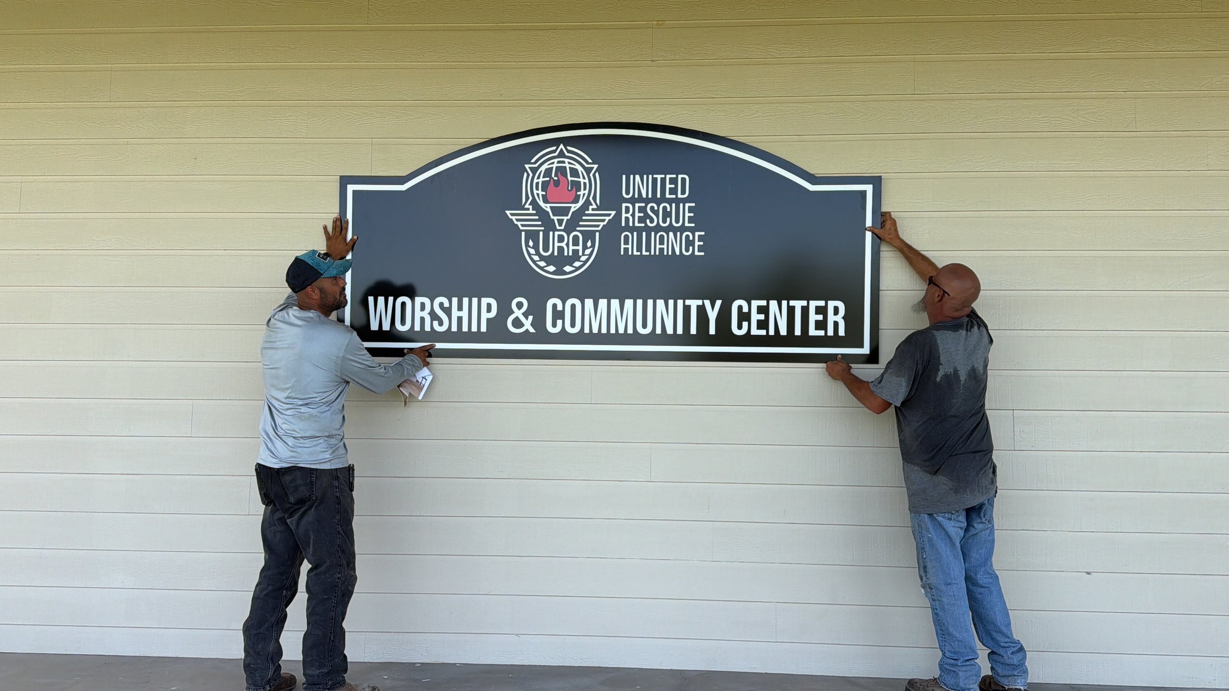 New Camp Barkeley signage being installed