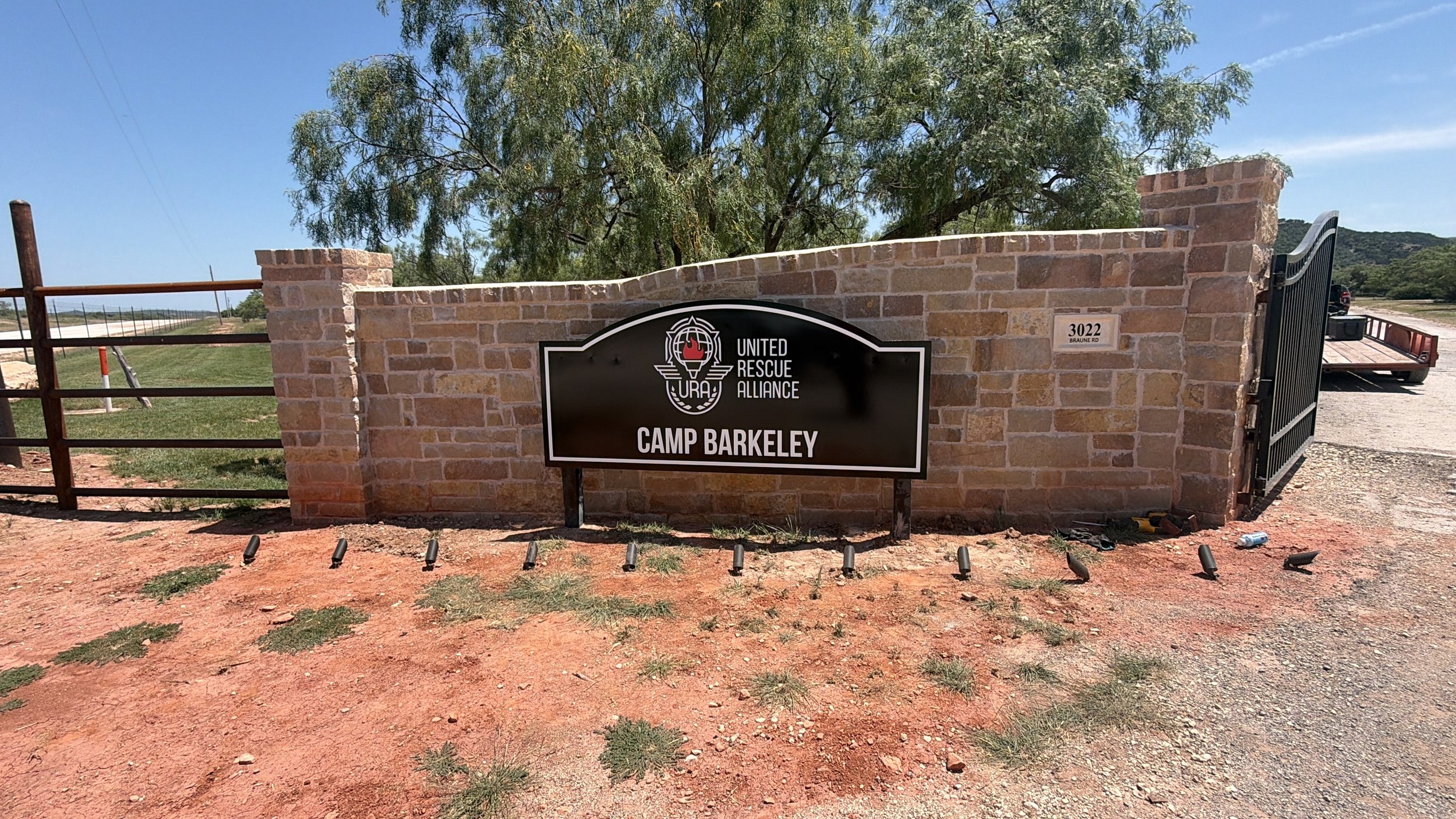 Completed Camp Barkeley sign