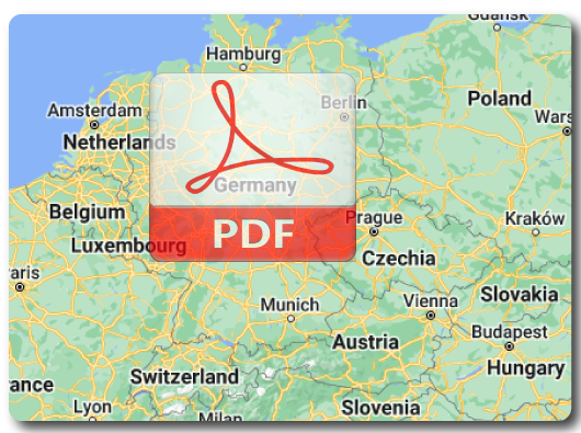 Map of Germany with the PDF icon overlaid on top