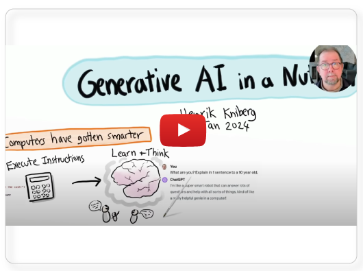 Screenshot of YouTube video about generative AI in a nutshell