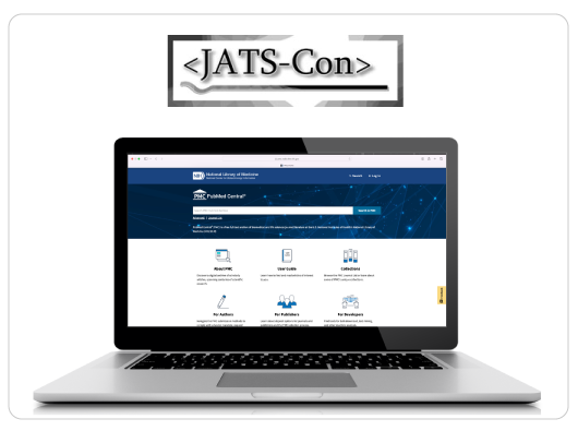Open laptop with PubMed Central home page
