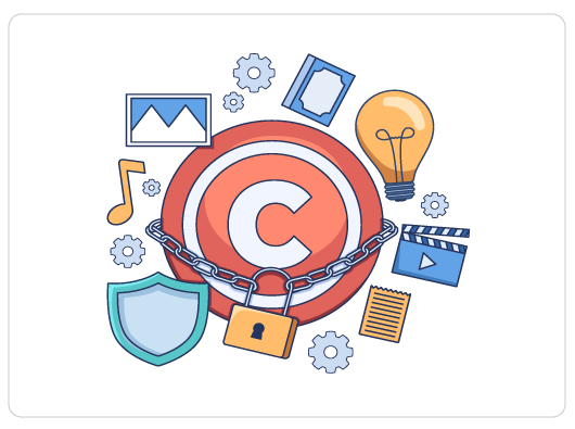 Graphic representing copyright protection on creative work