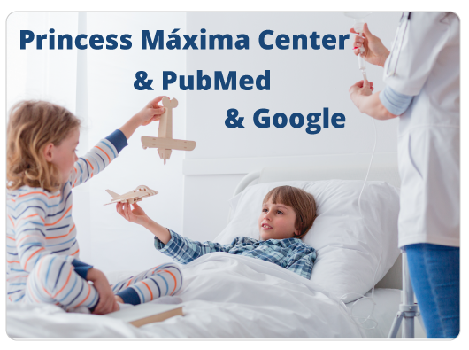 Photo of children playing with toy airplanes. The boy appears to be in a hospital bed.