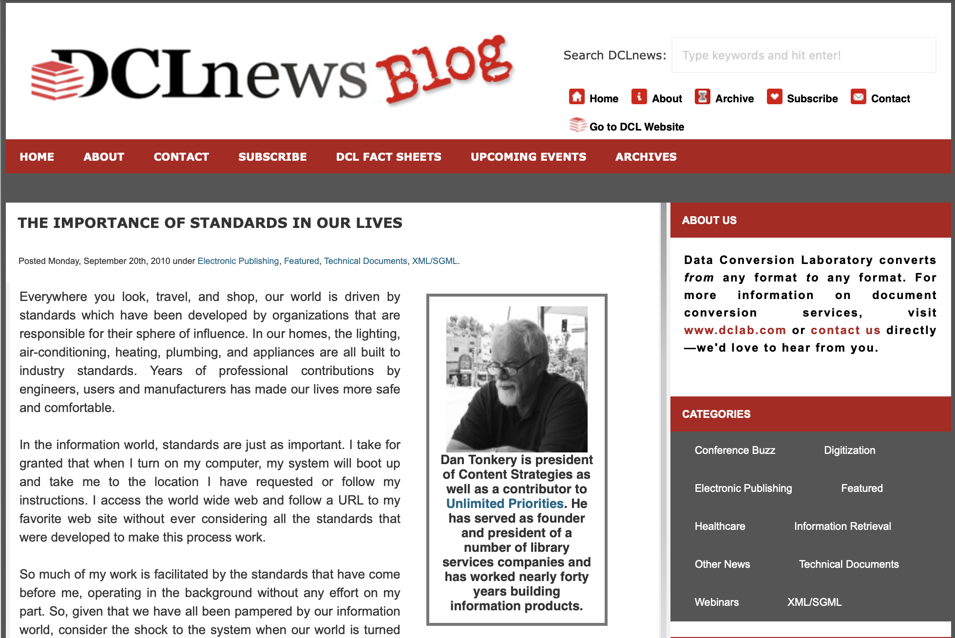 Screenshot of DCL Blog from 2009