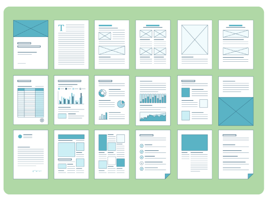 Graphical representation of multiple pages in a PDF file