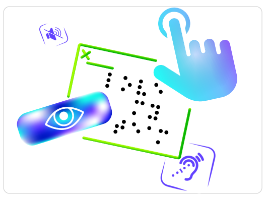 Graphics representing icons for the visually impaired access to digital content