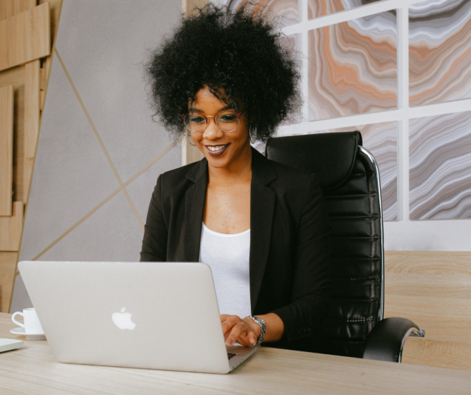 Woman on computer