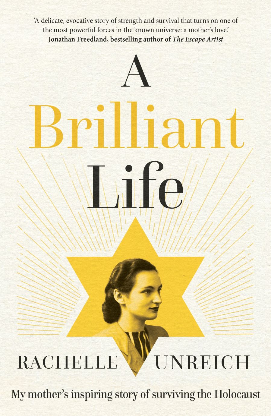 bookcover with a womans profile in a yellow star of David