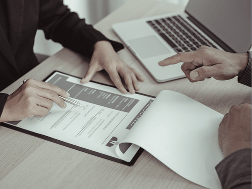 Two people going over someone's resume