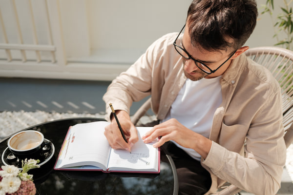 Man jogging in the snow.
