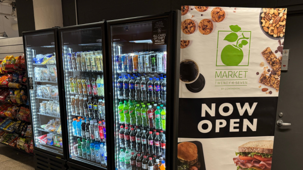 Vending machines with beverages, snacks and grab-and-go items