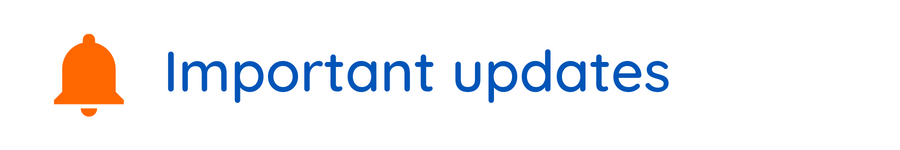 Important updates