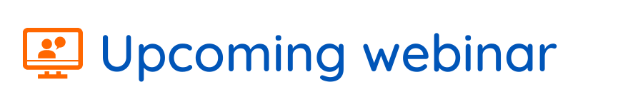 Upcoming webinar