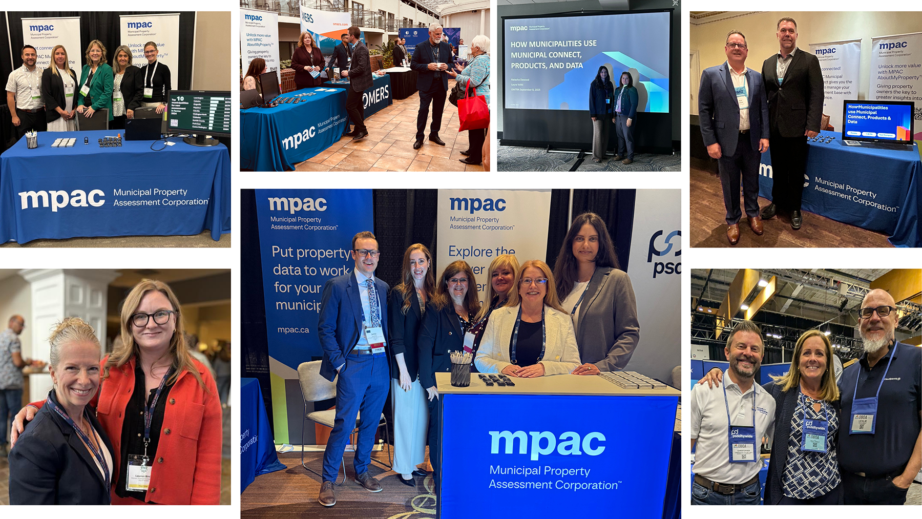 photos of MPAC at OMTRA, MFOA, OEMC, OBOA, WOWC, and OMAA