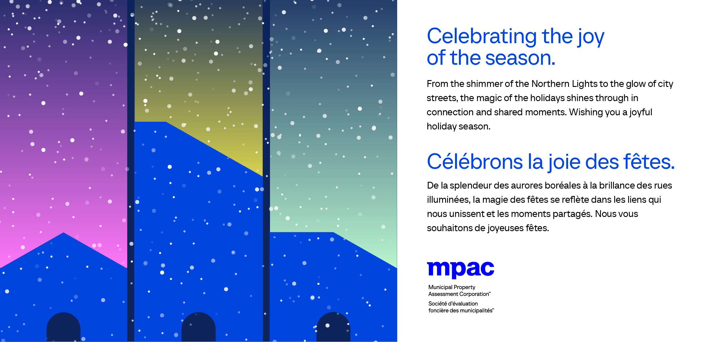 A graphic of a holiday card that reads