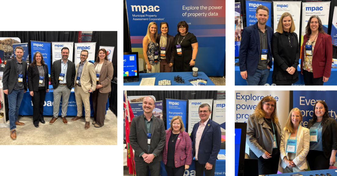 Photo collage of the MPAC Municipal and Stakeholder Relations and Government Relations teams participating in the 2026 FONOM Conference, OMAA Spring Workshop, and AMCTO Conference.