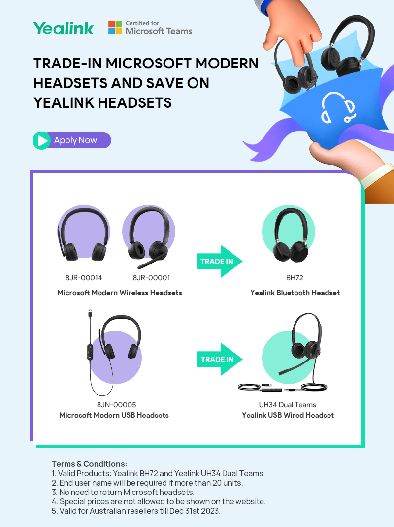 Trade-In Microsoft Modern Headsets And Save on Yealink Headsets