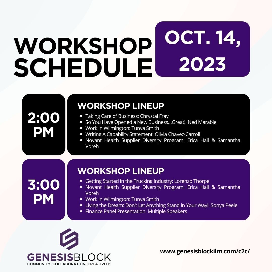 workshop lineup for event