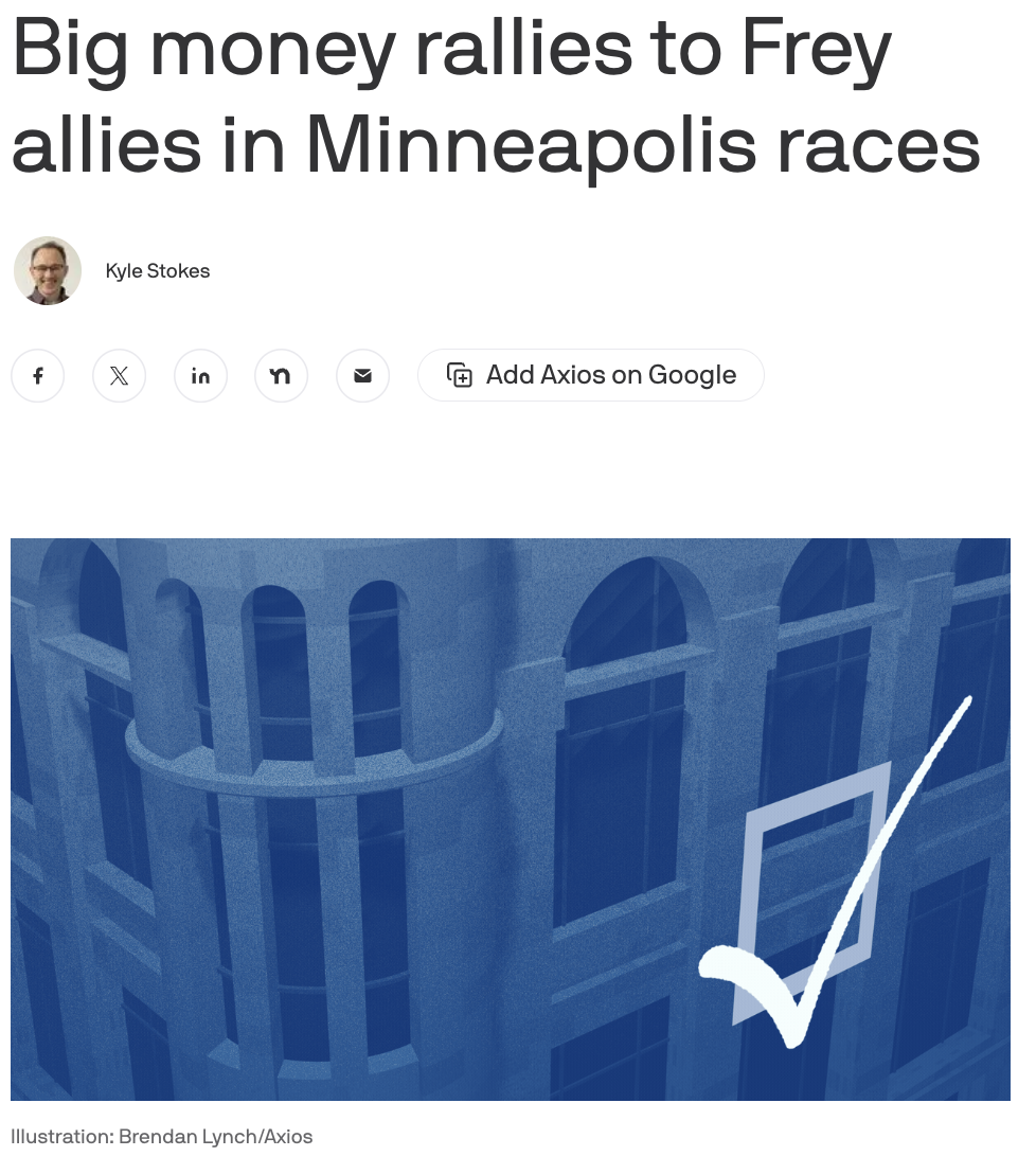 Big Money rallies to Frey allies in Minneapolis races