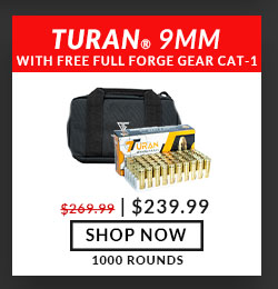 FREE Full Forge Gear - Cat - 1 - Single Pistol Bag - Black - Turan - 9mm -  Range and Practice - 115 Grain - FMJ