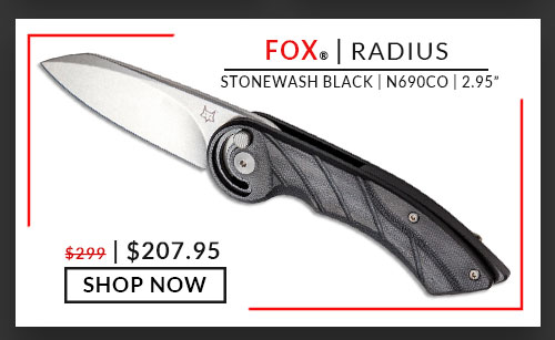 Fox - FX550G10B - Radius - Stonewash - Black - G10 - N690Co Stainless Steel - 2.95