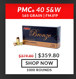 PMC - Bronze - 40 S&W - 165 Grain - FMJFP - 1000 Rounds