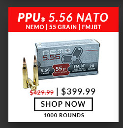 PPU- NEMO - 5.56x45mm - 55 Grain - FMJBT - 1000 Rounds