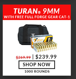 FREE Full Forge Gear - Cat - 1 - Single Pistol Bag - Black - Turan - 9mm -  Range and Practice - 115 Grain - FMJ