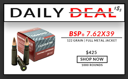 BSP - 7.62x39 - 122 Grain - FMJ - 1000 Rounds - Corrosive