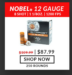 Nobel Sport - Target Trap - 12 Gauge - #8 Shot - 1-1/8 oz. - 1200 FPS - 250 Rounds