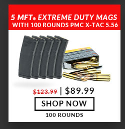 5 MFT Extreme Duty 30 Round 5.56 Magazines - with - PMC - X-TAC - 5.56x45mm - 55 Grain - FMJBT - 100 Rounds
