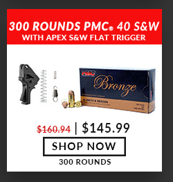 Apex Smith & Wesson SD40VE Flat Trigger - Black - PMC - 40 S&W - 165 Grain - FMJ - 300 Rounds