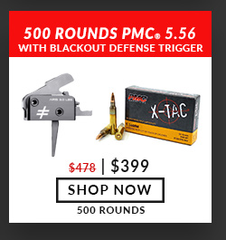 Blackout Defense - Zero Trigger - AR-15 - 3.0 lb - Flat -  Black Nitride - with - PMC - 5.56x45mm - 55 Grain - FMJBT - 500 Rounds